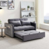 Divano letto Clorene velluto grigio con USB - Living soggiorno
