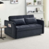 Divano letto Clorene velluto nero con USB - Living soggiorno