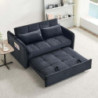 Divano letto Clorene velluto nero con USB - Living soggiorno