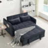 Divano letto Clorene velluto nero con USB - Living soggiorno