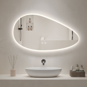 Zoom Specchio smart ovale YJ-1024 con illuminazione a LED e funzione anti-appannamento 60x90 cm.