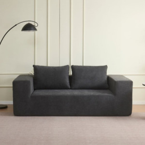 Divano Kelly schiuma tessuto grigio scuro - Living soggiorno