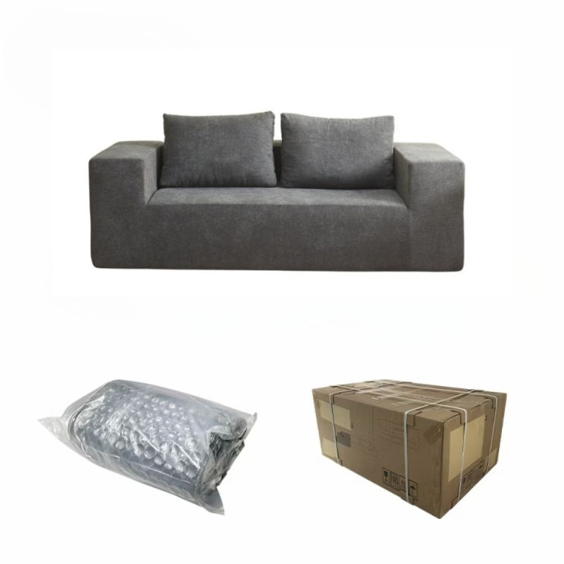 Divano Kelly schiuma tessuto grigio scuro - Living soggiorno