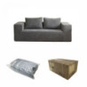 Divano Kelly schiuma tessuto grigio scuro - Living soggiorno