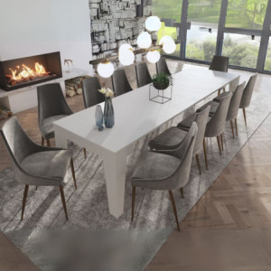 Zoom Consolle allungabile Petra con 6 allunghe colore bianco rustika