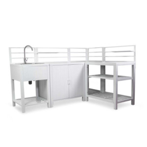 Zoom Mobile bar alluminio angolare Weston bianco cm 151,5x211,5h60/125