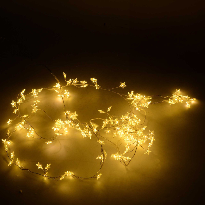Luce filo 160 micro LED stella bianco caldo 230 cm esterno Natale