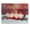Set di 2 Quadro LED legno candele bianche 40x30x1,8 cm decorazione luminosa