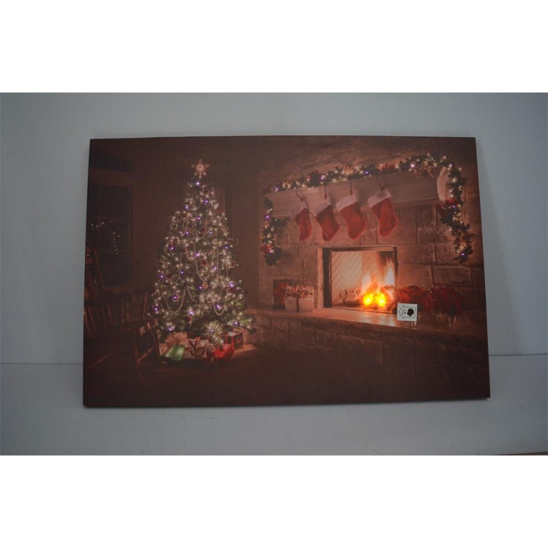 Quadro LED legno salotto multicolor 60x40x1,8 cm luminoso