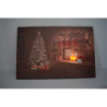 Quadro LED legno salotto multicolor 60x40x1,8 cm luminoso