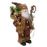 Babbo Natale tessuto oro e marrone H30 cm decorazione casa