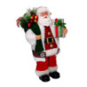 Babbo Natale tessuto bianco e rosso con regali h30 cm decorazione