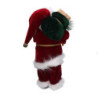 Babbo Natale tessuto con lanterna rosso 12x5h30 cm decorazione