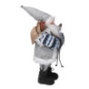 Babbo Natale tessuto con musica movimento grigio 17x10h40 cm