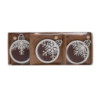 Set 6 Addobbi Legno Bianco Tondo 3 Assortiti 21,2x1,5x8,2 cm