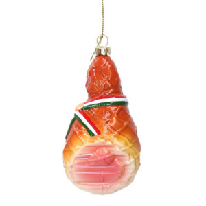 Set 6 Addobbi Albero Plastica Prosciutto 6x12 cm Natale