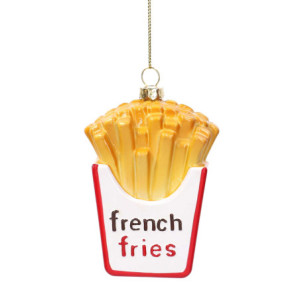 Set 6 Addobbi Albero Plastica Patatine Fritte H11,3x7 cm Natale