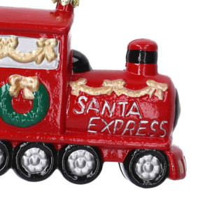 Zoom Set di 6 Addobbi per albero plastica locomotiva rosso cm 10x7