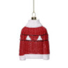 Set 6 Addobbi Albero Plastica Maglione Rosso H9,2x7 cm Natale
