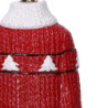 Set 6 Addobbi Albero Plastica Maglione Rosso H9,2x7 cm Natale