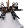 Set 6 Campane Metallo con Pigne Bianco Ø5,5x5 cm Natale