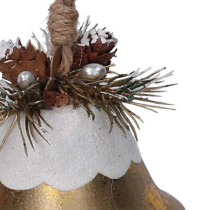 Zoom Set di 6 Campane metallo innevata oro cm ø7,5h7