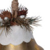 Set 6 Campane Metallo Innevata Oro Ø7,5x7 cm Decorazioni Natale