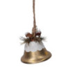 Set 6 Campane Metallo Innevata Oro Ø7,5x7 cm Decorazioni Natale