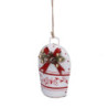 Set 2 Campane Metallo Bianco 8,5x14x35 cm Decorazioni Natale