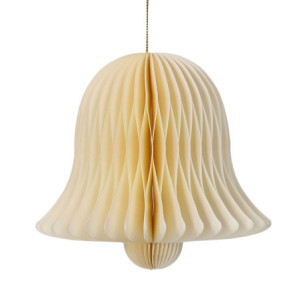 Set 6 Campane Carta Nido d’Ape Avorio Ø16x13,5 cm Natale