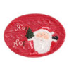 Set 2 Centrotavola Ceramica Babbo Natale Rosso 26x18 cm Natale