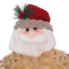 Set 2 Cestine Vimini con Babbo Natale Tessuto Rosso Ø25