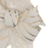 Set 6 Fiocchi Tessuto Bianco e Oro 24x18 cm Decorazione Casa