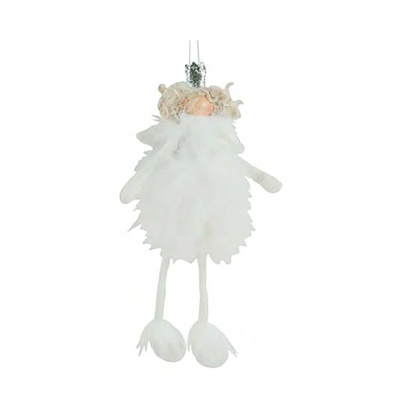 Set 2 Bambine Angelo Corona 11x6x28 cm Decorazioni Natale