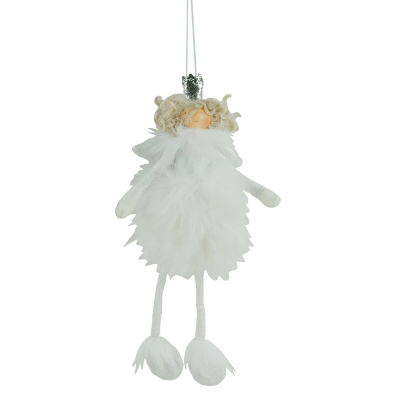 Set 2 Bambine Angelo Corona 11x6x28 cm Decorazioni Natale