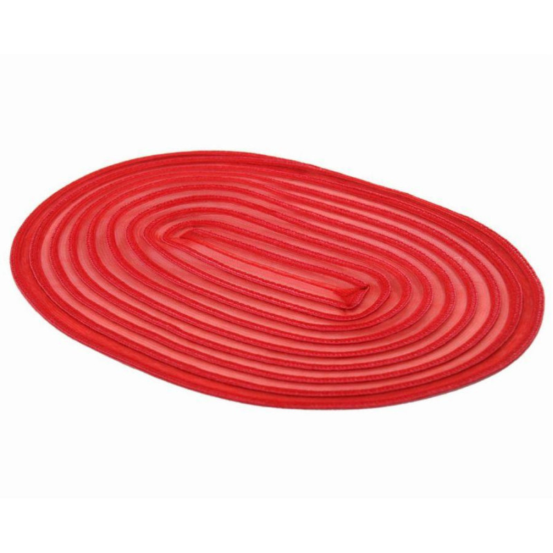 Set 6 tovagliette sintetica rossa ovali 45x30 cm tavola elegante