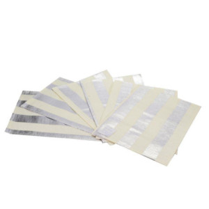 Set 8 tovagliette tessuto bianco argento righe 45x30 cm tavola