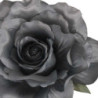 Set 4 Fiori Tessuto Rosa Grigio Ø15x11 cm Decorazione Casa