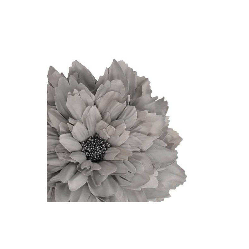 Set 4 Fiori Tessuto Grigio Ø16x11 cm Decorazione Casa e Natale