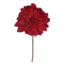 Set 4 Fiori Tessuto Rosso Ø16x11 cm Decorazione Casa e Natale