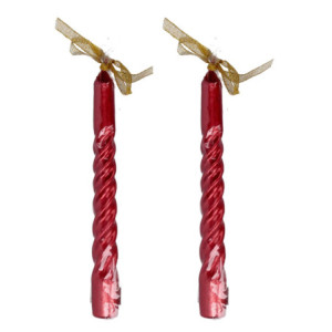 Zoom Set di 4 Candele paraffina confezione 2 pezzi rosso cm ø2,2h20