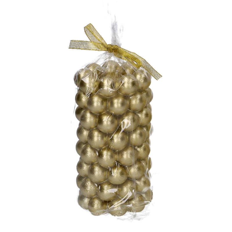 Set 2 Candele Paraffina Sfere Oro Ø8x15 cm Decorazioni Natale