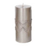 Set 2 Candele Paraffina Argento Ø7x15 cm Decorazioni Natale