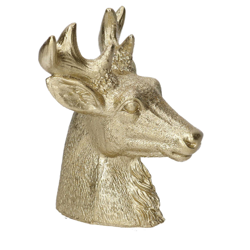 Set 2 Candele Paraffina Renna Oro 10x12x14,5 cm Natale