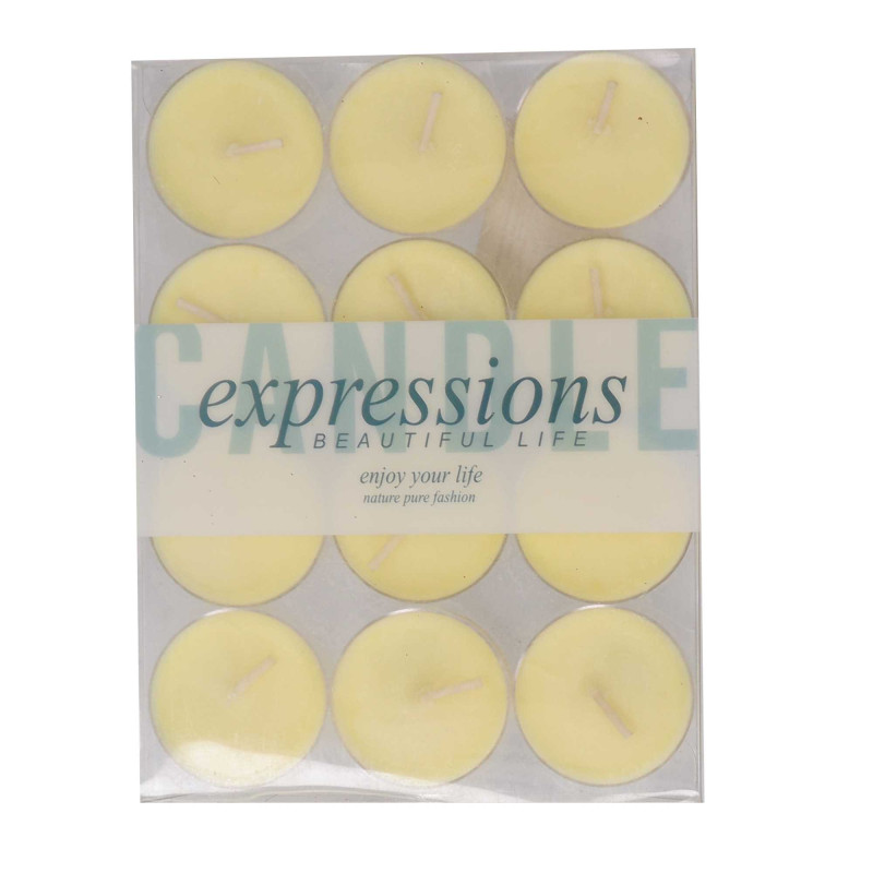 Set 3 Candele Paraffina Crema Ø4 cm Decorazioni Natalizie
