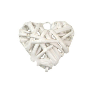 Zoom Set di 20 Cuori vimini intrecciato piccolo biancocm7