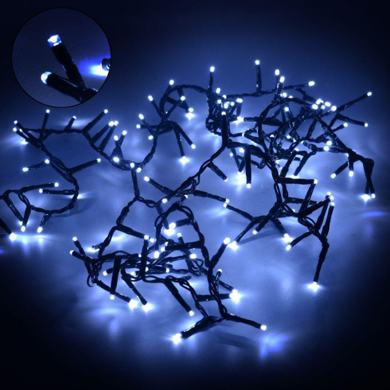Set 2 Luci Filo 150 LED Bianco Freddo 3m Fissa Esterno Natale