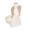 Set 4 Portacandele Ceramica Bianco Oro Angelo 8x6x11 cm