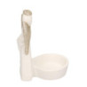 Set 4 Portacandele Ceramica Bianco Oro Angelo 8x6x11 cm