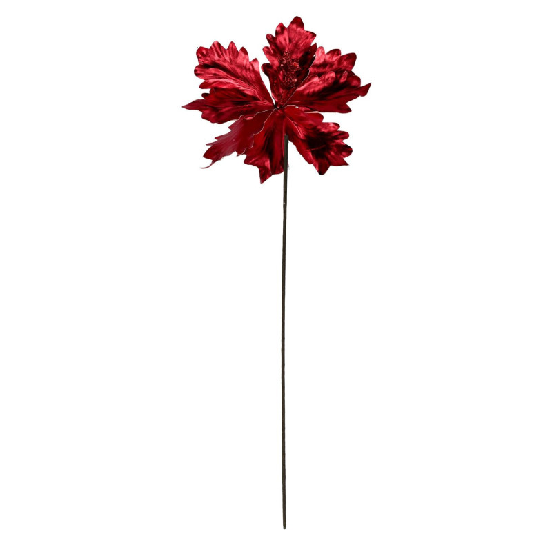 Set 8 Fiori Tessuto Rosso 24x50 cm Decorazione Natalizia